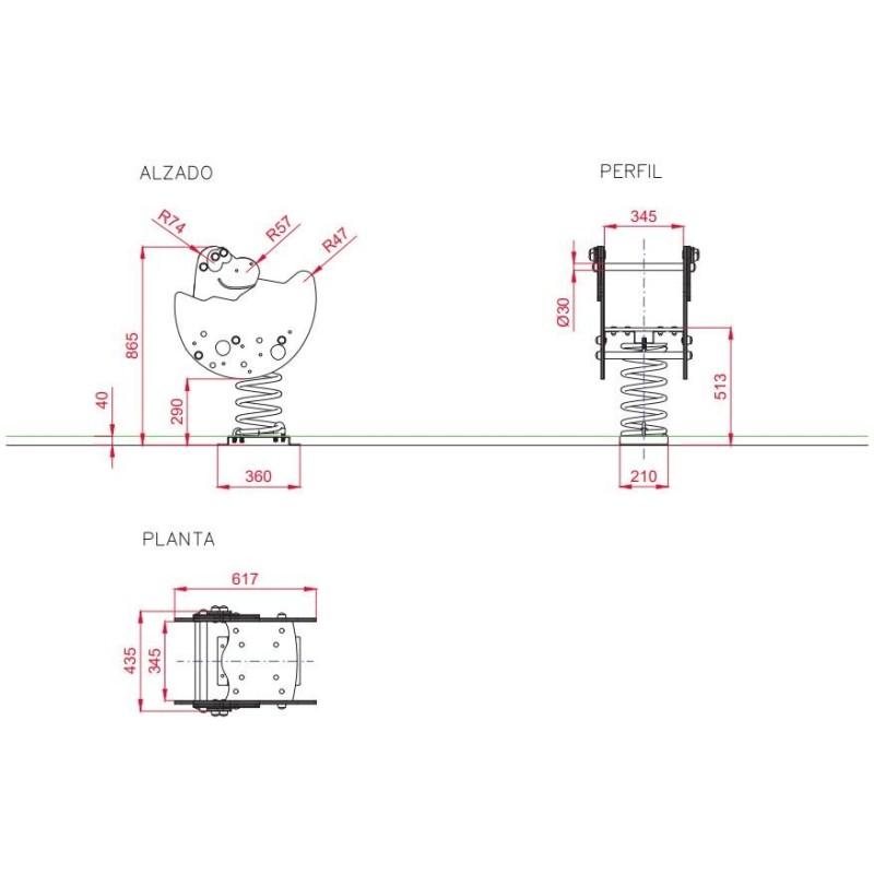 Balancín muelle HUEVO DINOSAURIO