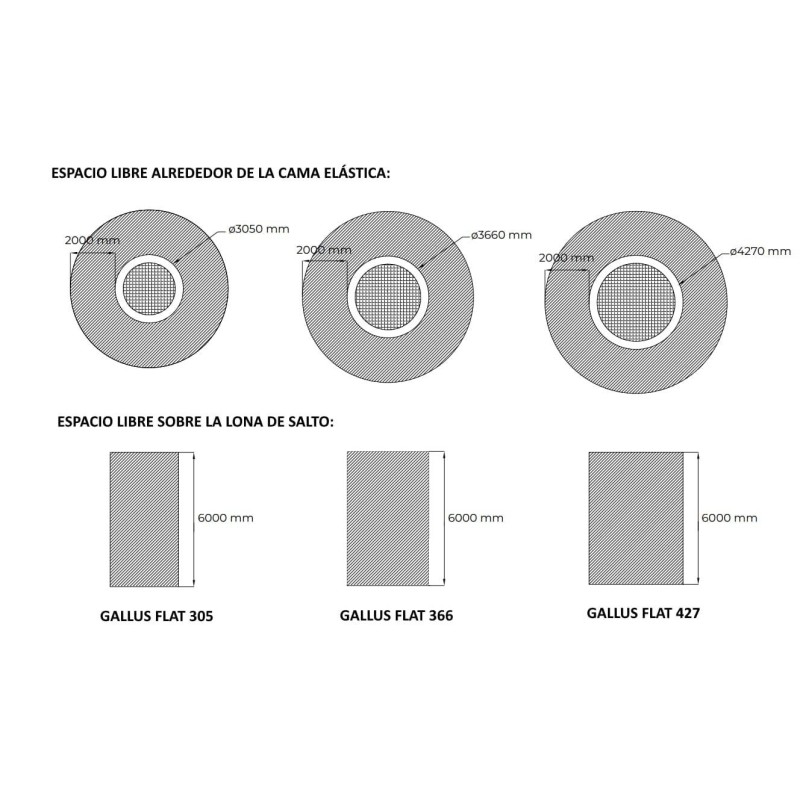 Cama elástica Gallus Plus Flat 427