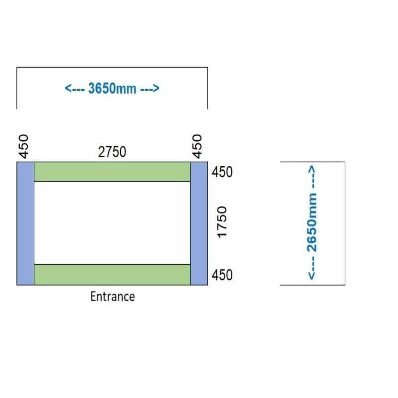 Camas elásticas en batería rectangulares