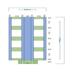 Camas elásticas en batería cuadradas