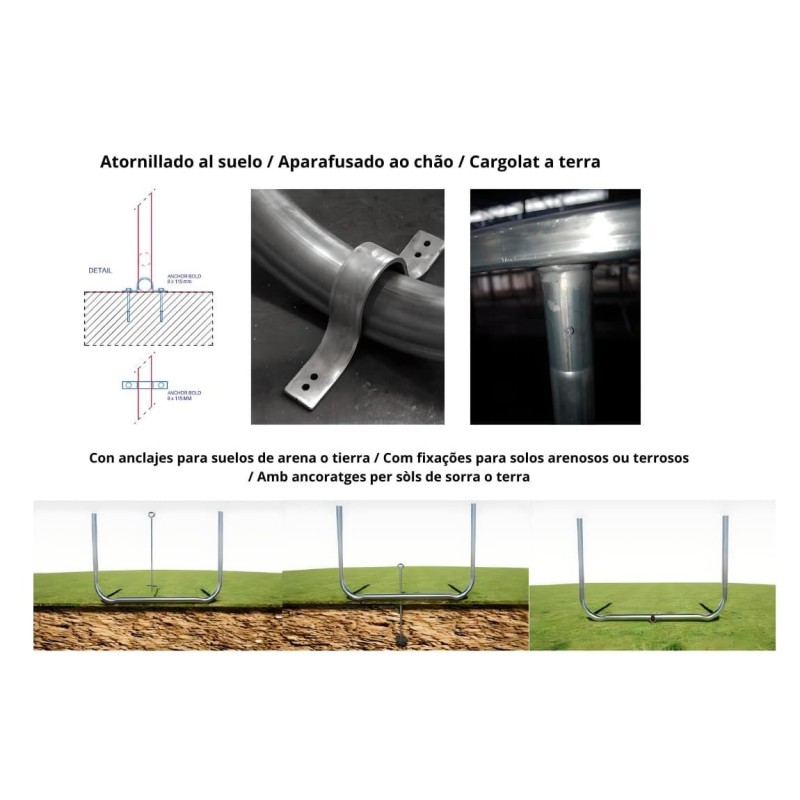 Camas elásticas en batería cuadradas