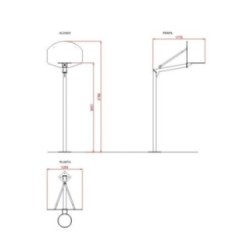 Cesto de basquetebol antivandalismo