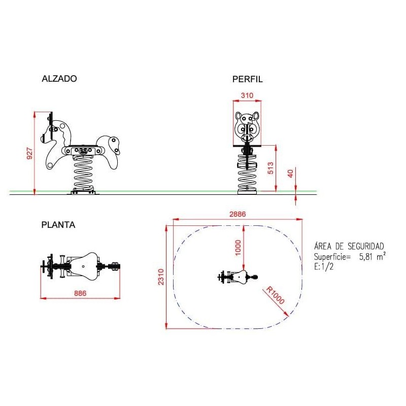 Balancín muelle PONY