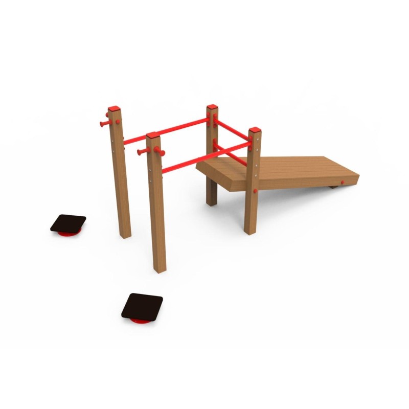 Banco de Abdominales y doble Barra