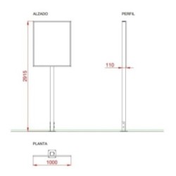 Cartell informatiu 100x120 cm pal de fusta