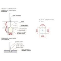 Cartel informativo 40x30 cm Poste de Madera