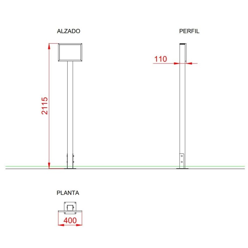 Cartel informativo 40x30 cm Poste de Madera