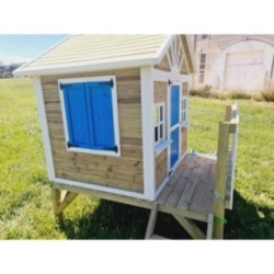 MASGAMES VISBY casa de brincar elevada [60 cm de altura] madeira com painéis