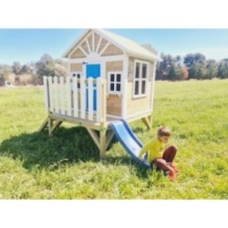 MASGAMES VISBY casa de brincar elevada [60 cm de altura] madeira com painéis