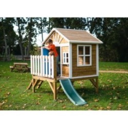 MASGAMES VISBY casa de brincar elevada [60 cm de altura] madeira com painéis