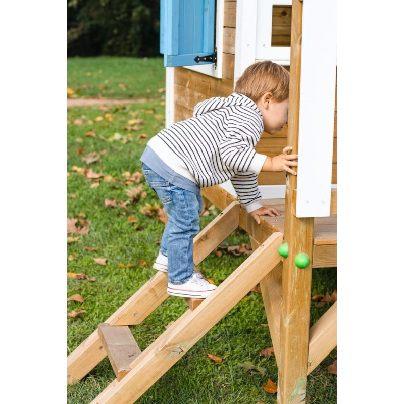 MASGAMES VISBY casa de brincar elevada [60 cm de altura] madeira com painéis