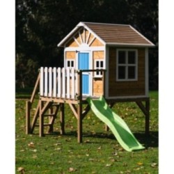 MASGAMES VISBY casa de brincar elevada [90 cm de altura] madeira com painéis