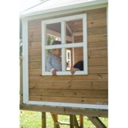 MASGAMES VISBY casa de brincar elevada [90 cm de altura] madeira com painéis