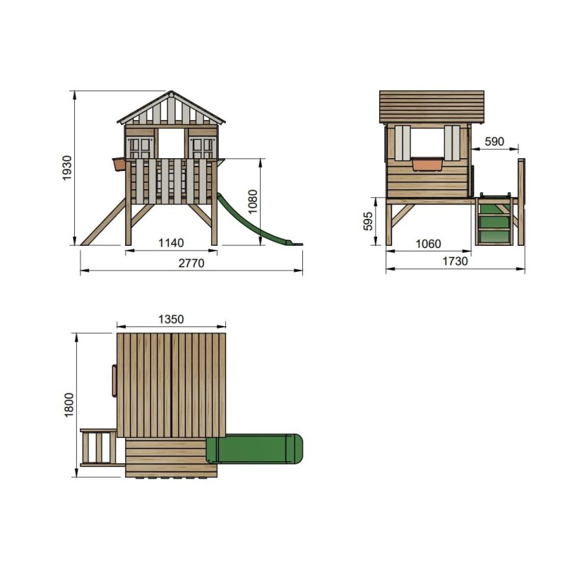 Casita infantil elevada MASGAMES LOLLIPOP BLANCA