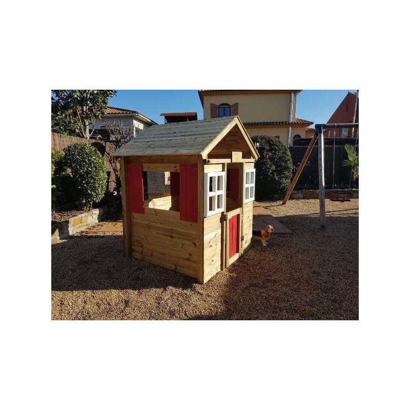 Casinha infantil de madeira MASGAMES MORANGO DELUXE XL