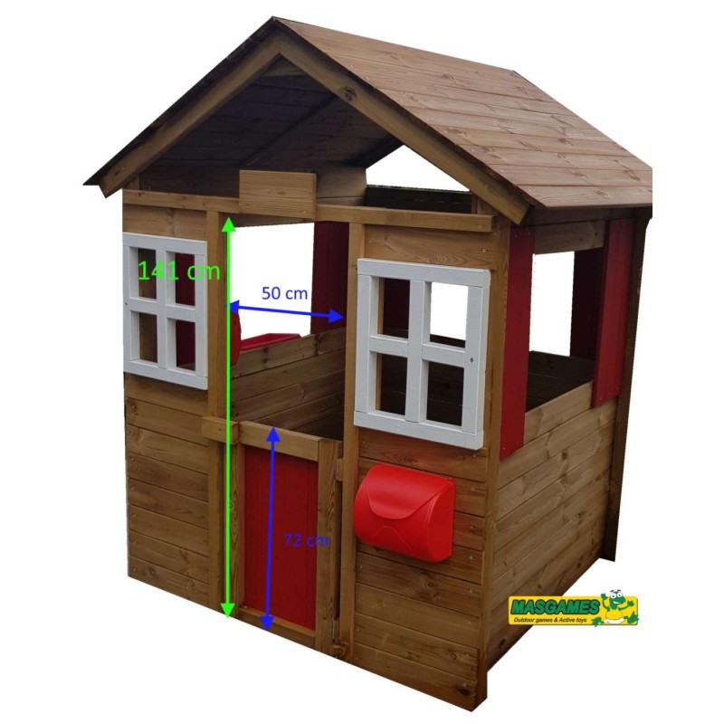 Casinha infantil de madeira MASGAMES MORANGO DELUXE XL