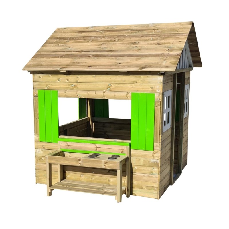 Casita infantil de madera MASGAMES LOLLIPOP XXL HORECA con cocinita