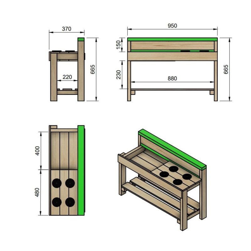 Casita infantil de madera MASGAMES LOLLIPOP XXL HORECA con cocinita