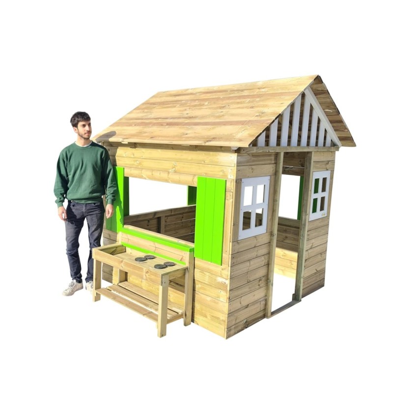 Casita infantil de madera MASGAMES LOLLIPOP XXL HORECA con cocinita