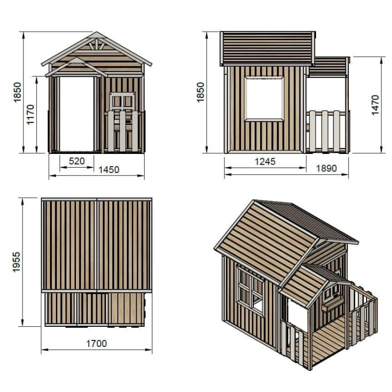 Casita infantil MASGAMES Olden HORECA madera panelada