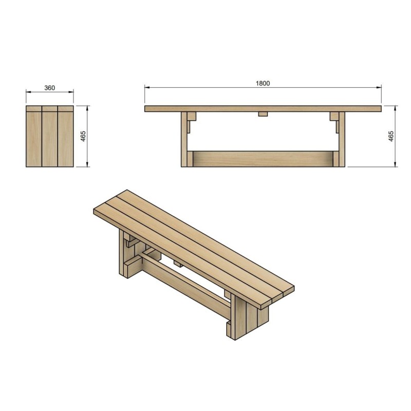 Banco de madera para exterior MASGAMES CALELLA