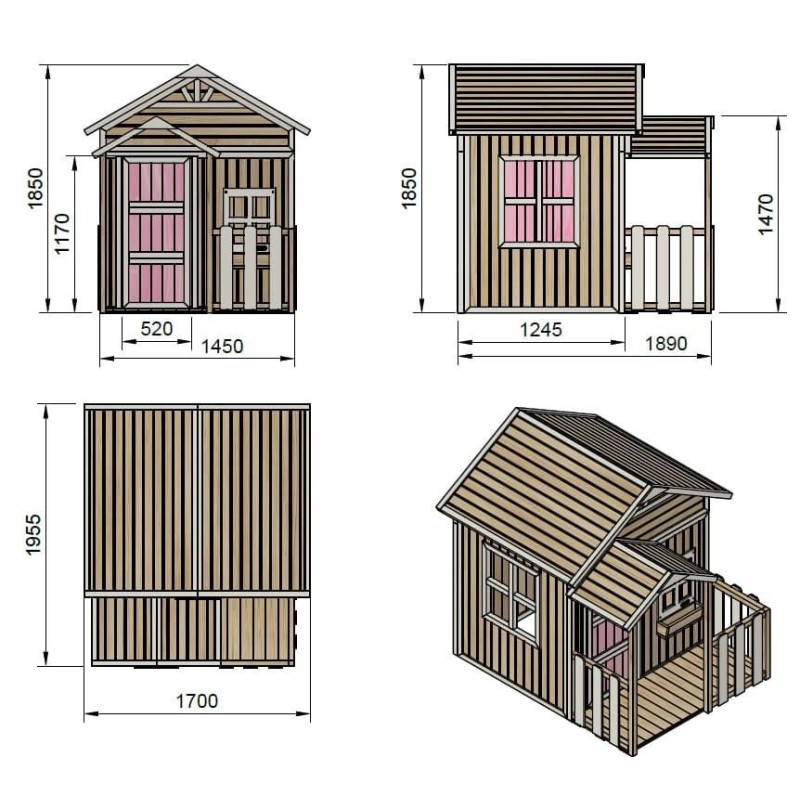 MASGAMES OLDEN casa de brincar madeira com painéis