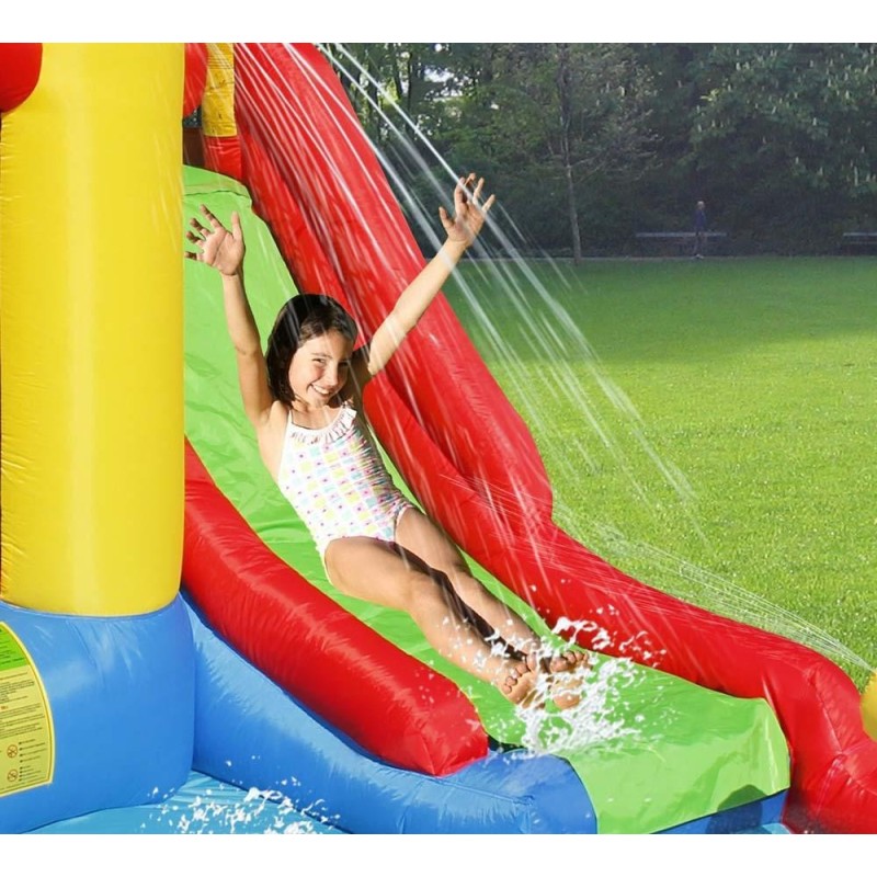 Castillo hinchable acuático Salta & Splash con cañón de agua