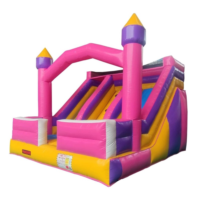 Hinchable Double Slide Fun Pink Castle