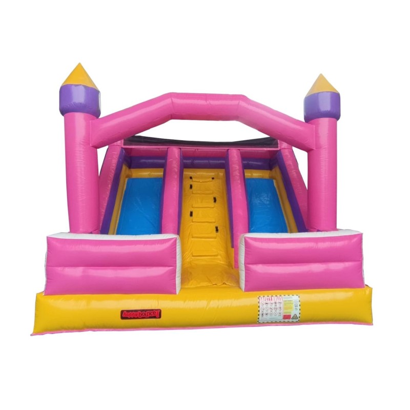 Hinchable Double Slide Fun Pink Castle