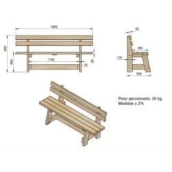 Banco con respaldo MASGAMES VIC