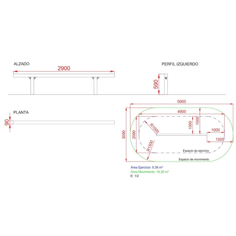 Barra de equilibrio de madera