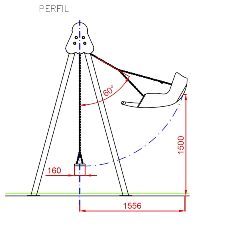Baloiço Bilugar Inox Inclusivo