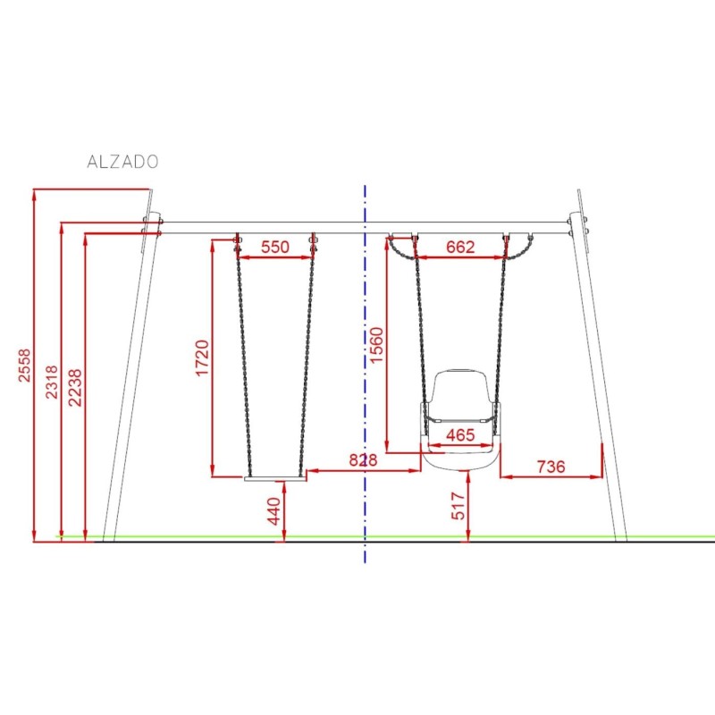 Baloiço Bilugar Inox Inclusivo