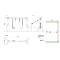 Baloiço de madeira robinia Boí