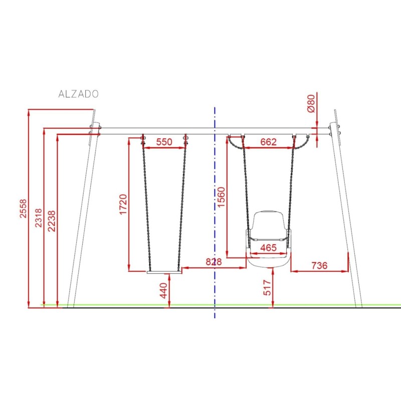 Gronxador Biplaça Metàl·lic Inclusiu