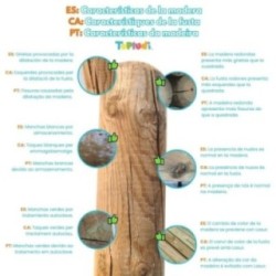 Columpio doble madera cuadrada Masgames KARAI JUNIOR XL + asiento bebé