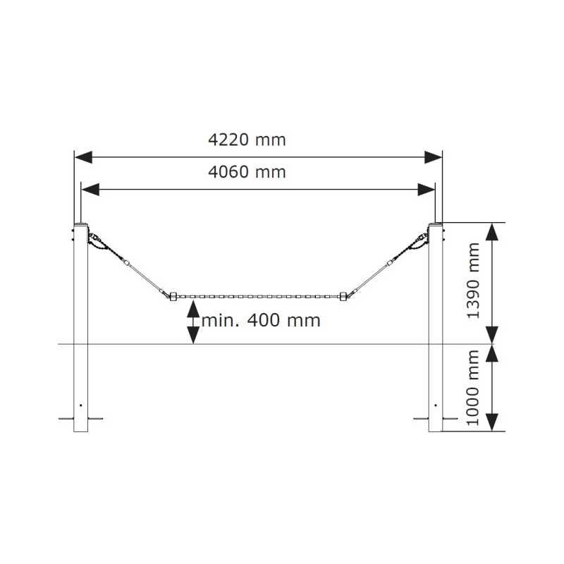 Baloiço Cama de rede com postes