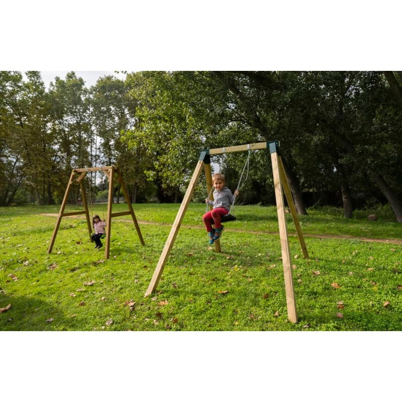 Columpio individual madera cuadrada MASGAMES KARAI DELUXE ADULTOS