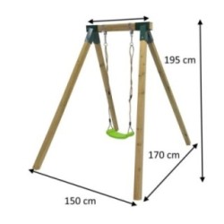 Columpio individual madera cuadrada Masgames AIKO L
