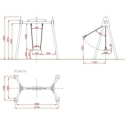 Gronxador monoplaça metàl·lic seient pla