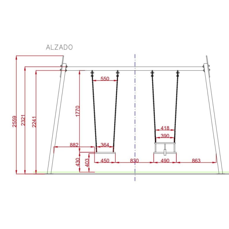 Columpio biplaza INOX