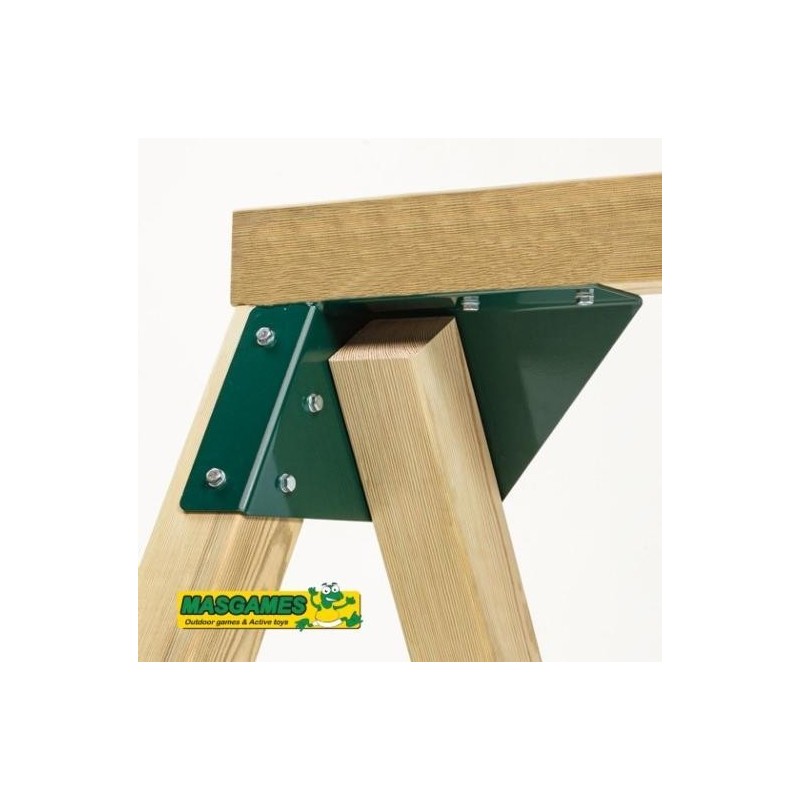 Columpio doble madera cuadrada Masgames KATA XL + asiento bebé