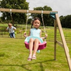 Columpio doble madera cuadrada Masgames KATA XL + asiento bebé