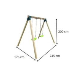Columpio doble madera cuadrada Masgames REIKO L