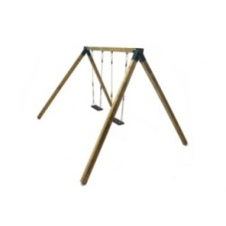 Columpio doble madera cuadrada MASGAMES KARAI DELUXE ADULTOS asientos con cuerda