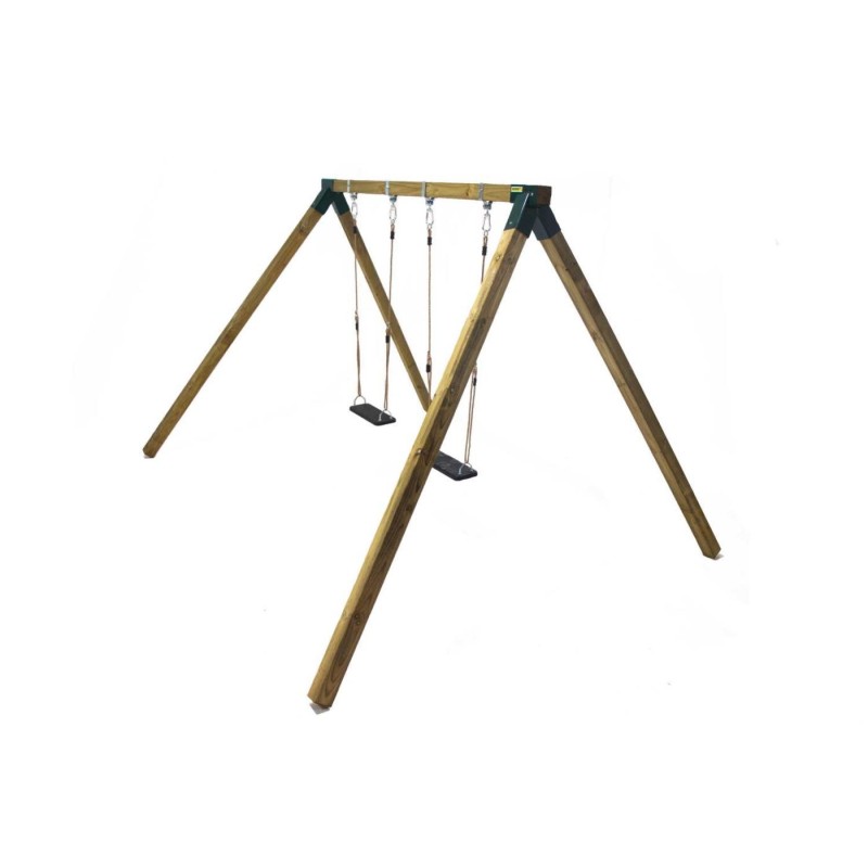 Columpio doble madera cuadrada MASGAMES KARAI DELUXE ADULTOS asientos con cuerda