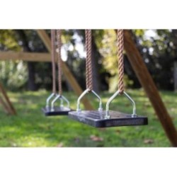 Columpio doble madera cuadrada MASGAMES KARAI DELUXE ADULTOS asientos con cuerda