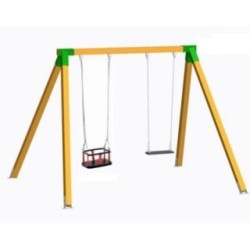 Columpio doble de madera MASGAMES Vega