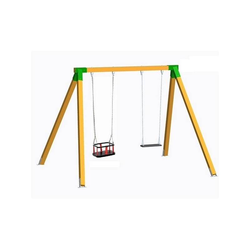 Columpio doble de madera MASGAMES Vega
