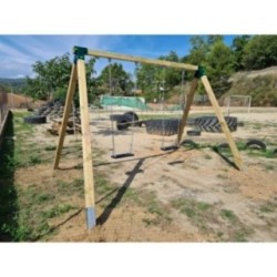 Columpio doble de madera MASGAMES Vega